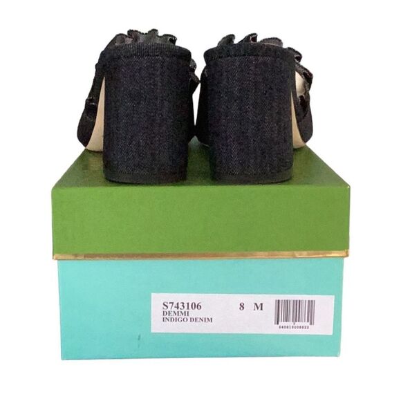 KATE SPADE DEMMI BLUE INDIGO DENIM SANDAL SHOES WITH BOX SIZE 8M - Picture 5 of 11